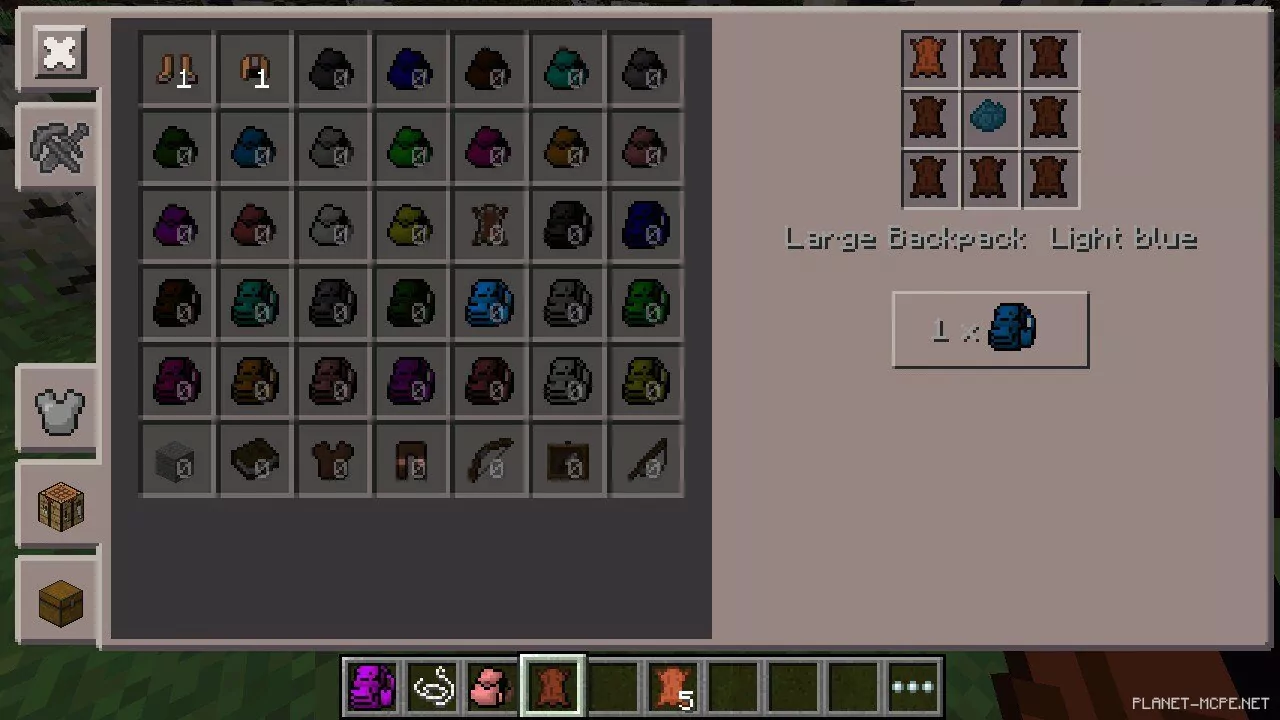 Мод Backpacks 0.15.4/0.14.3/0.14.0