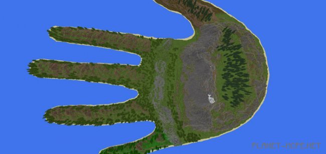 Карта Hand Island [Пользовательский ландшафт]