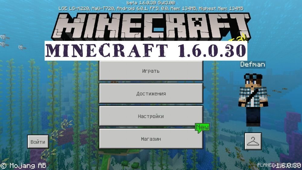 Minecraft 1.6.0.30 [Бета версия]