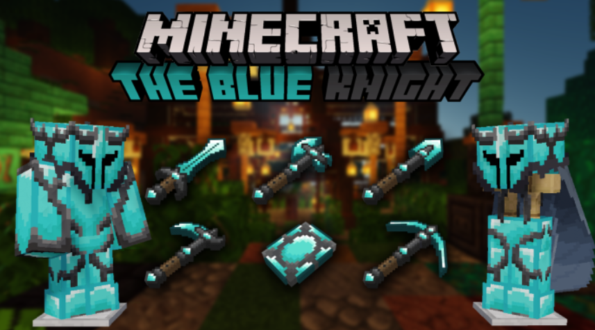 Blue texture pack. Майнкрафт 1.16 броня. Рыцарь майнкрафт. Алмазный рыцарь. Ледяной рыцарь майнкрафт.